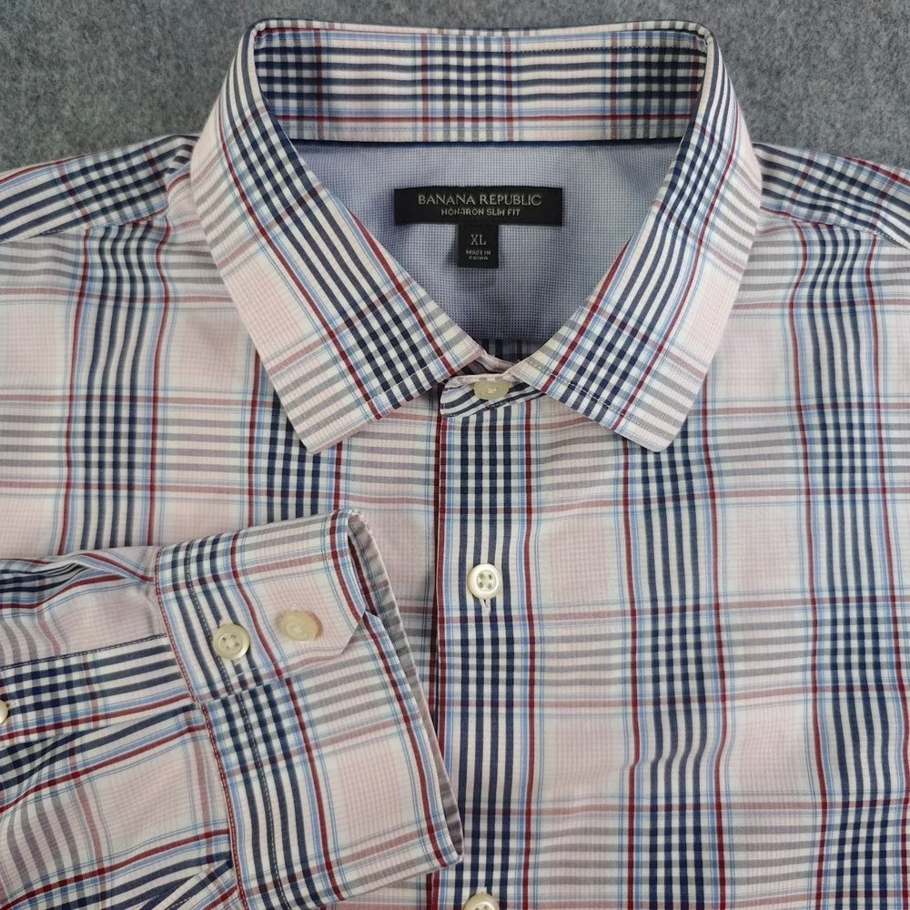 Banana Republic Shirt Mens XL Slim Fit Non Iron Long Sleeve Button Up Cotton